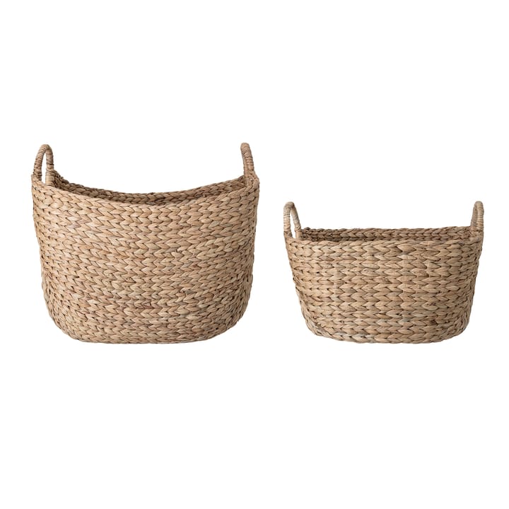 Bloomingville basket  两件套装 water hyacinth, nature (米色) Bloomingville