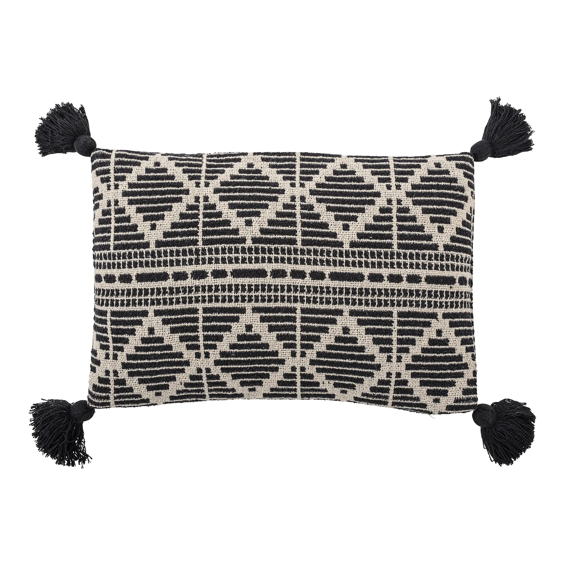 Bloomingville 靠枕|靠垫 black tassels 40x60 cm, 黑色 Bloomingville