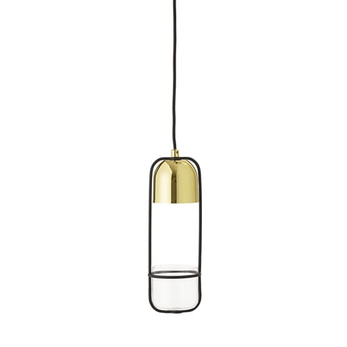 Bloomingville ceiling 灯 with hanging basket Ø10 cm, clear-gold Bloomingville