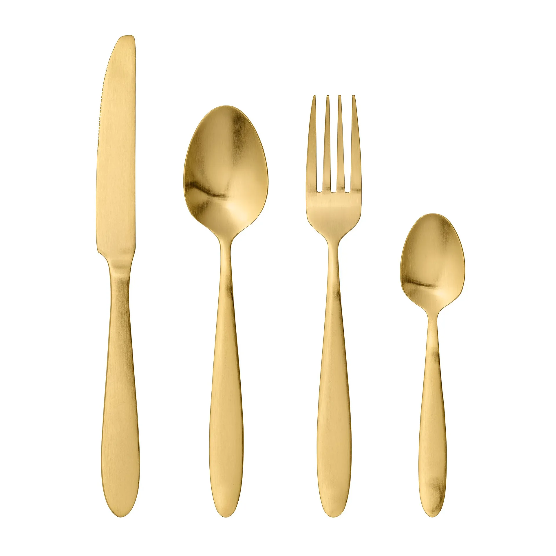 Bloomingville gold 餐具 cutlery 四件套装, gold Bloomingville