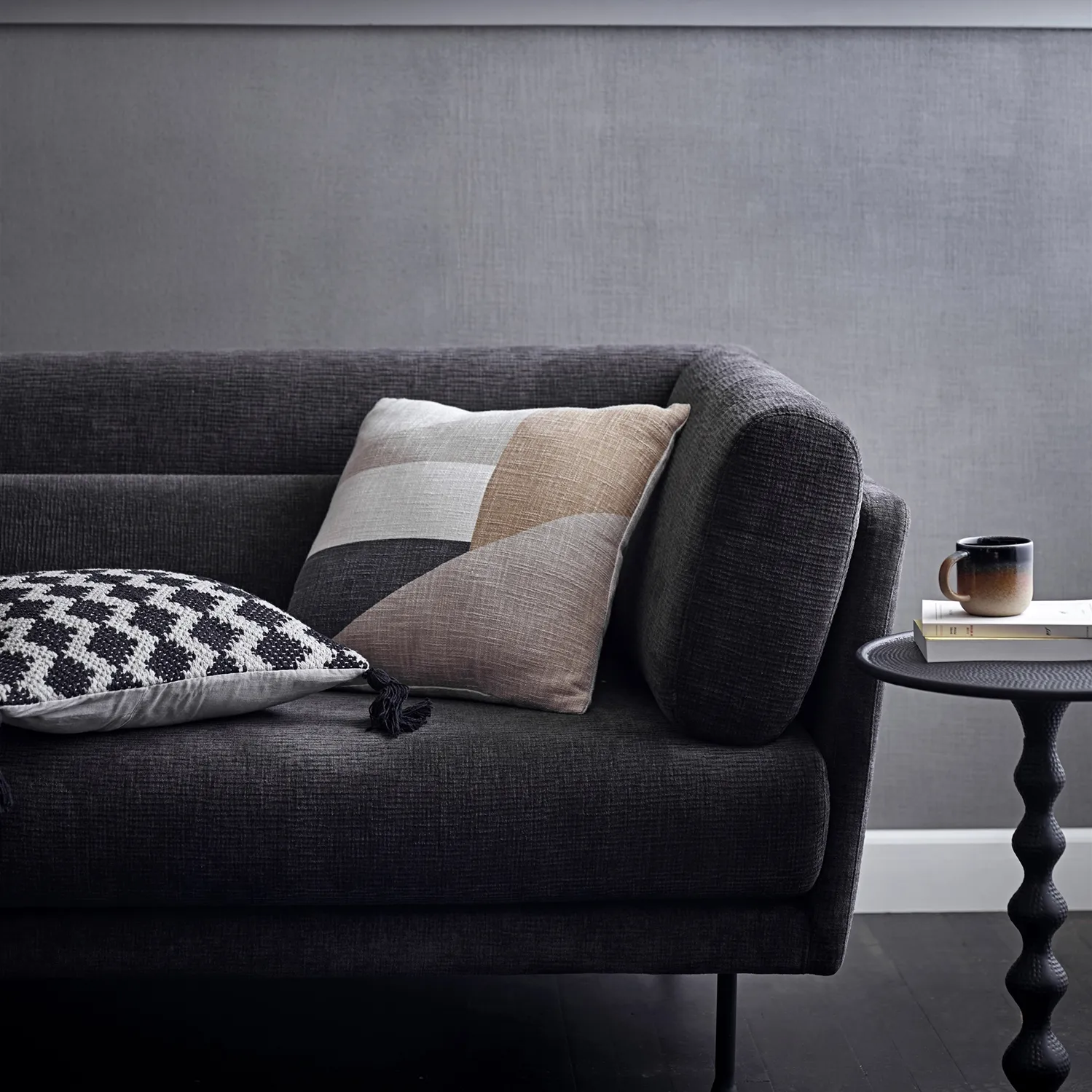 Bloomingville 靠枕|靠垫 graphic design 45x45 cm, nature Bloomingville