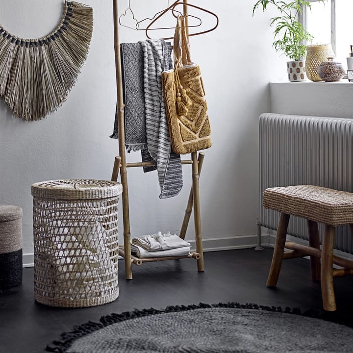 Bloomingville jute 地毯 with fringes Ø122 cm, 黑色 Bloomingville