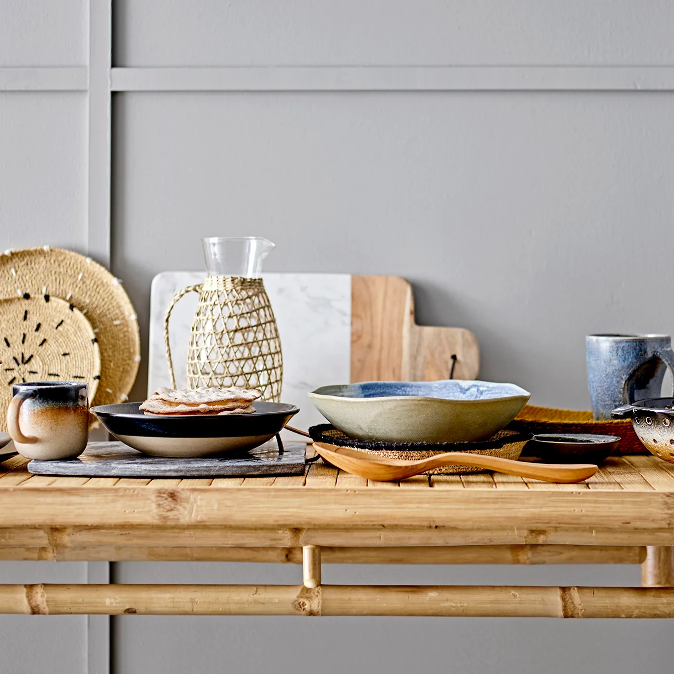 Bloomingville 菜板  marble-mango wood, 白色 Bloomingville