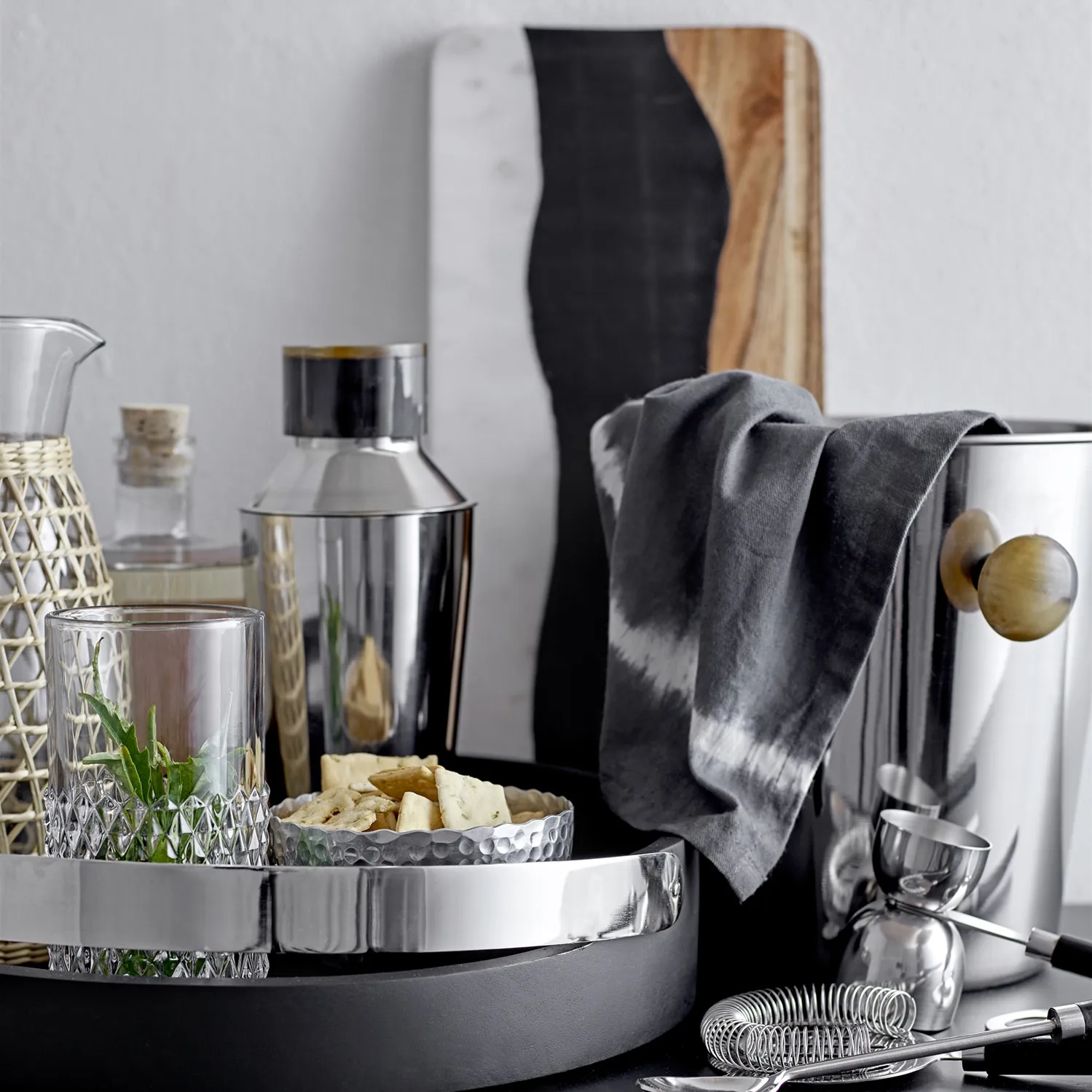 Bloomingville 菜板  marble-resin-acacia, 18x39.5 cm Bloomingville