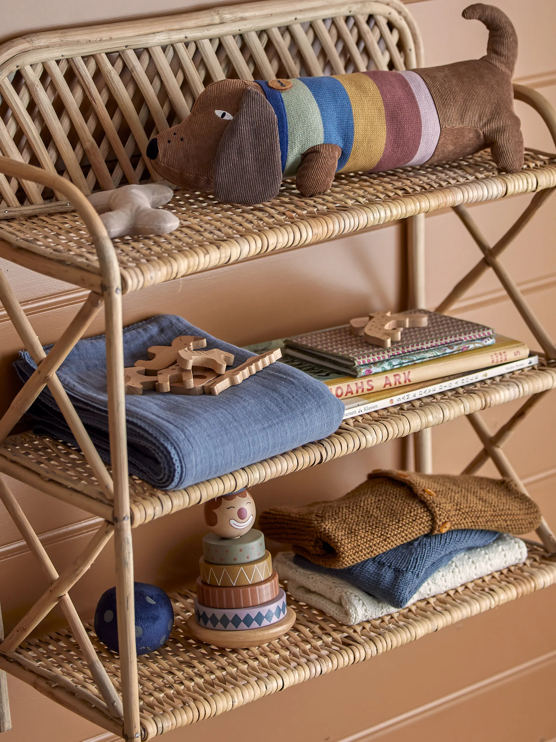 Bloomingville Muslin 毯子  80x100 cm, 蓝色 Bloomingville