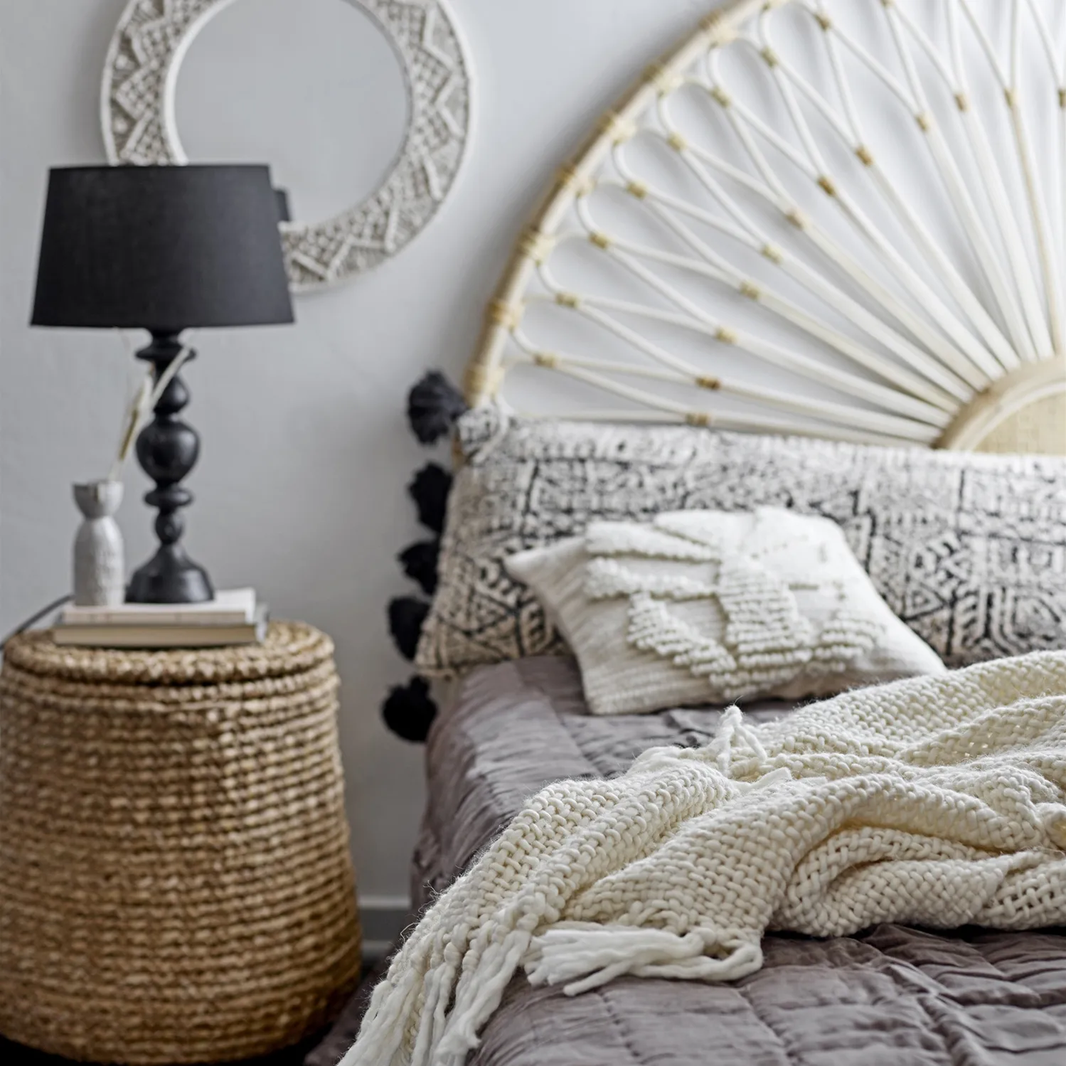 Bloomingville 靠枕|靠垫 structure 40x40 cm, nature Bloomingville