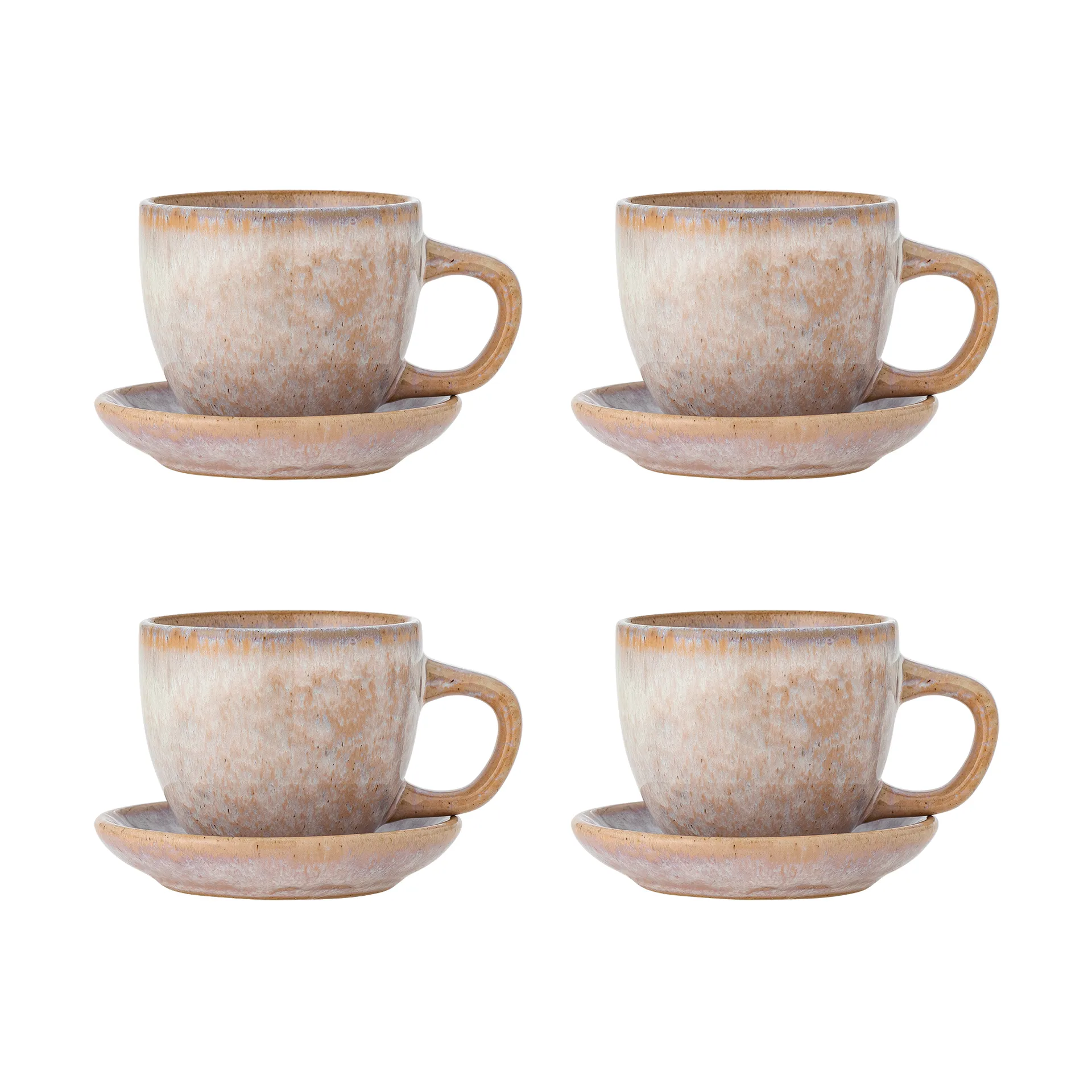 Brenta北欧风格带碟茶杯咖啡杯4件装, 玫瑰色 Bloomingville