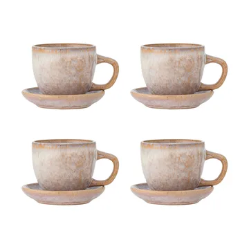 Brenta北欧风格带碟茶杯咖啡杯4件装 - 玫瑰色 - Bloomingville