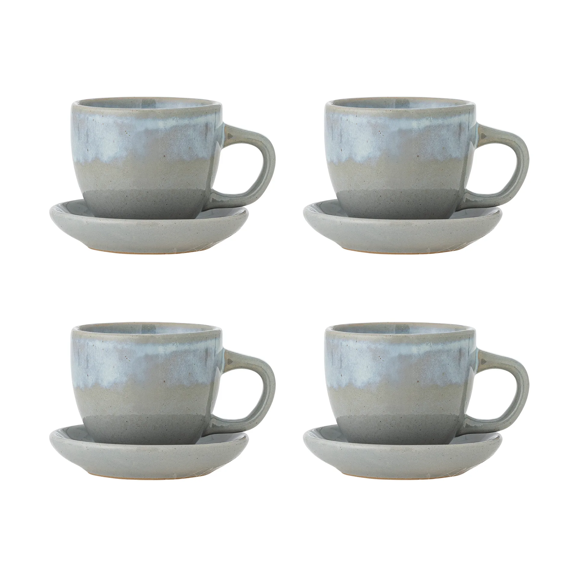 Brenta北欧风格带碟茶杯咖啡杯4件装, 蓝色 Bloomingville