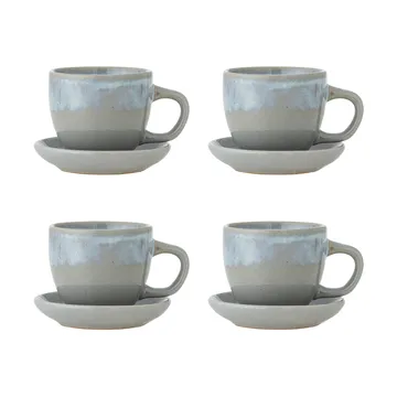 Brenta北欧风格带碟茶杯咖啡杯4件装 - 蓝色 - Bloomingville