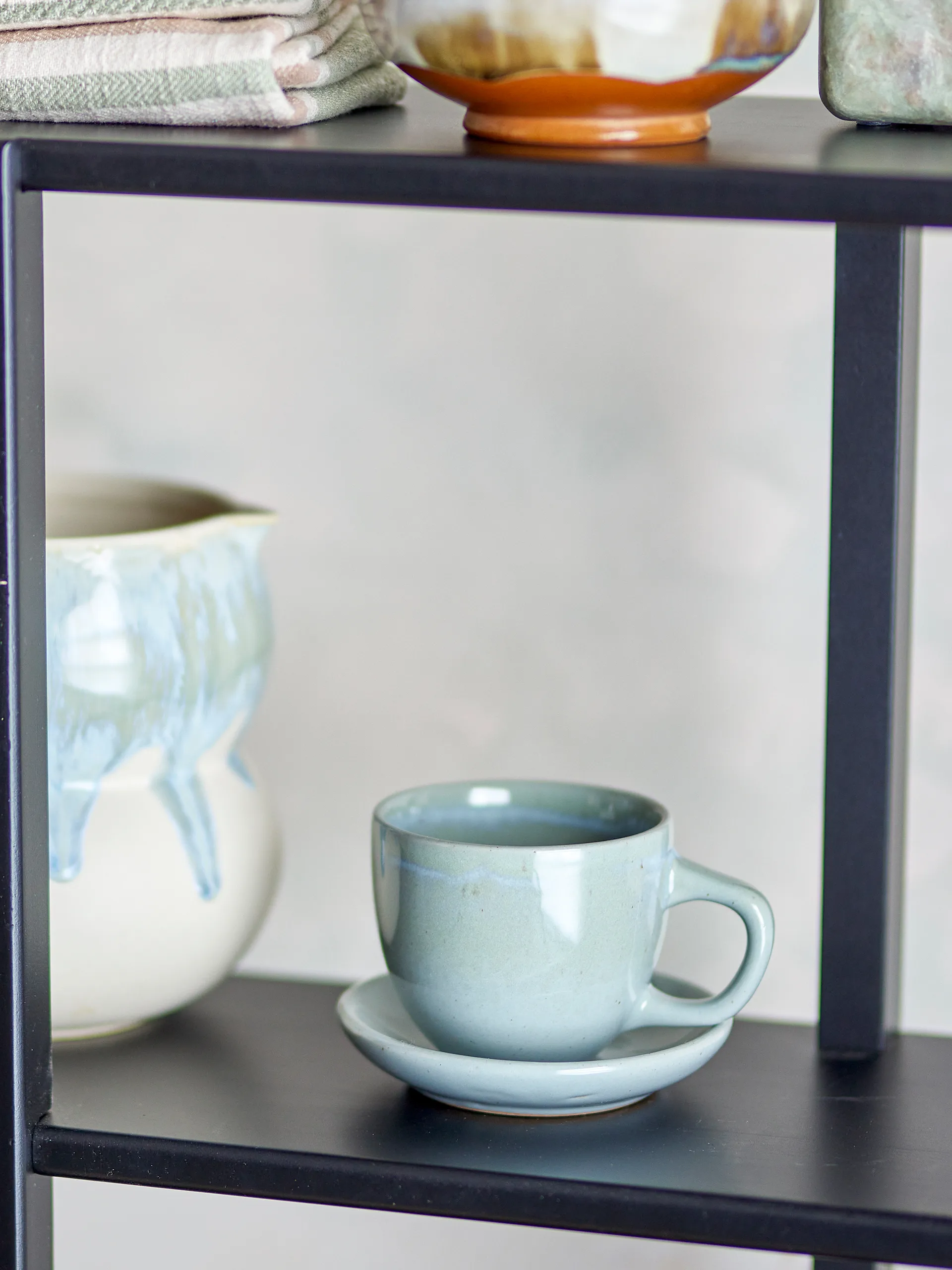 Brenta北欧风格带碟茶杯咖啡杯4件装, 蓝色 Bloomingville