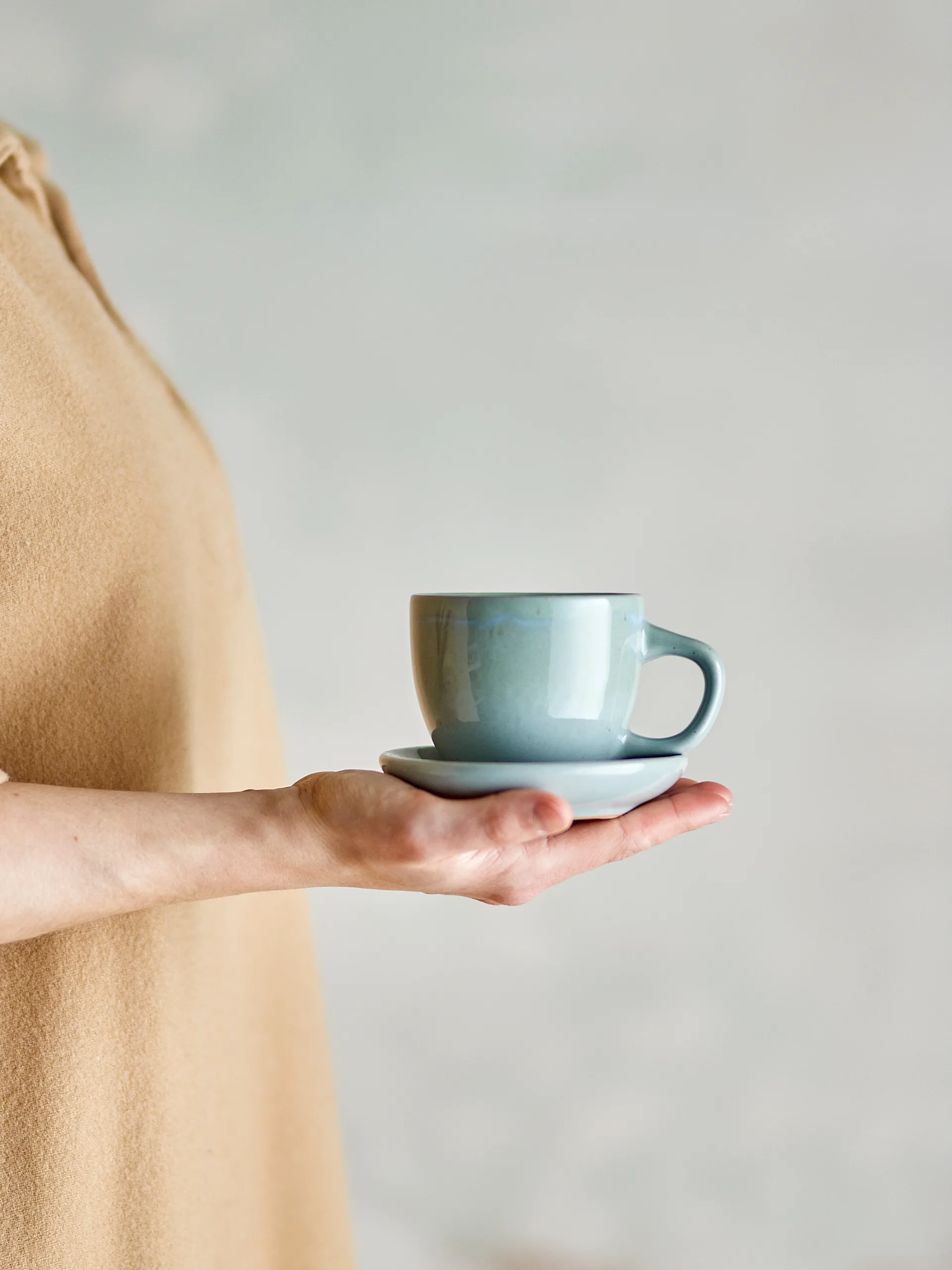 Brenta北欧风格带碟茶杯咖啡杯4件装, 蓝色 Bloomingville