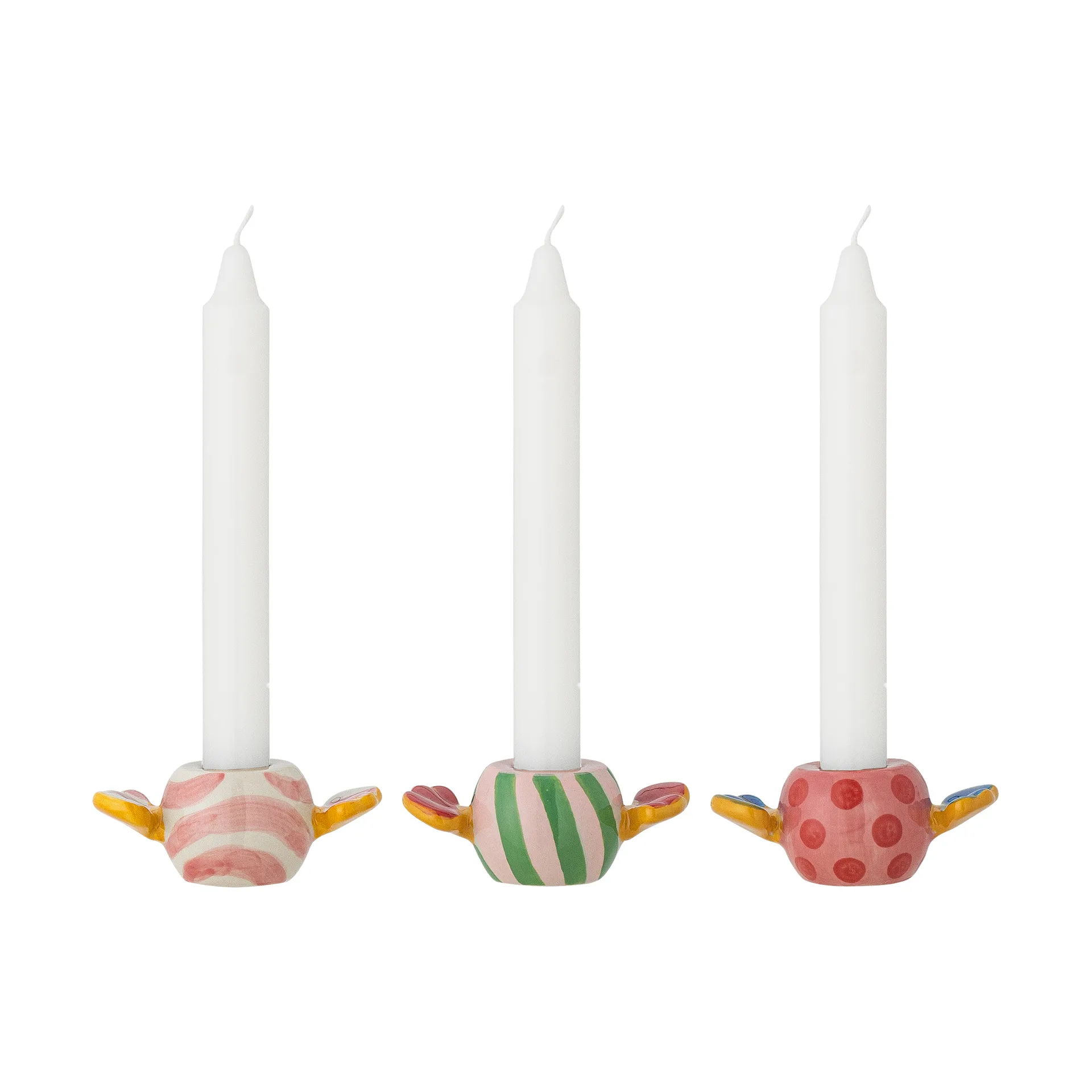 Caramella 蜡烛 holders 3件, 粉色 Bloomingville