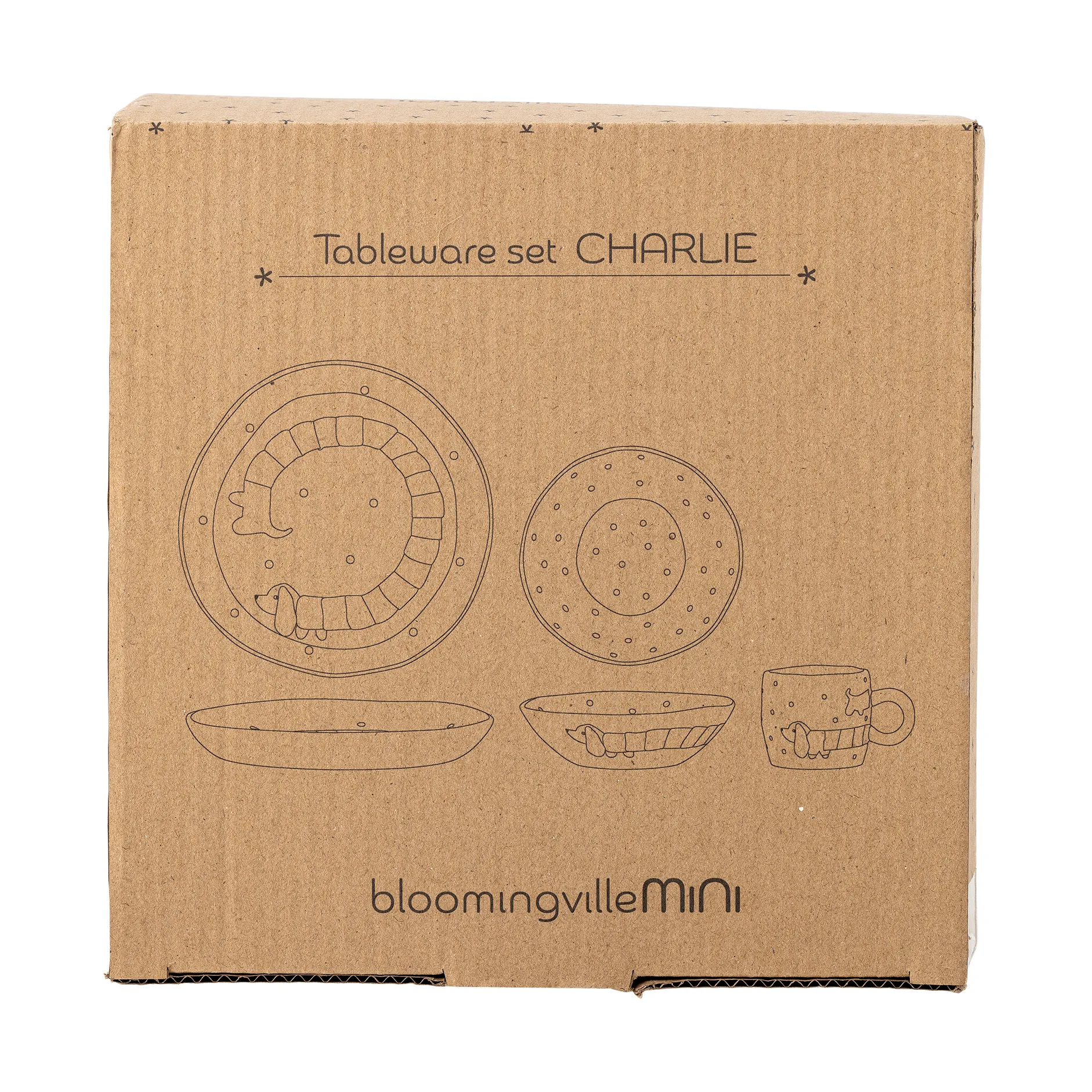 Charlie 陶瓷餐具套装3件, 蓝色配白色 Bloomingville