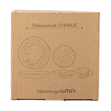 Charlie 陶瓷餐具套装3件 - 蓝色配白色 - Bloomingville