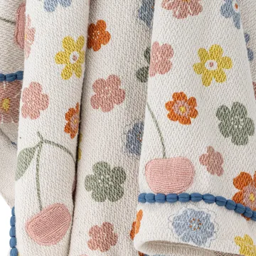 Cherry北欧风格纯棉针织毯毛毯160x130厘米 - 玫瑰色 - Bloomingville