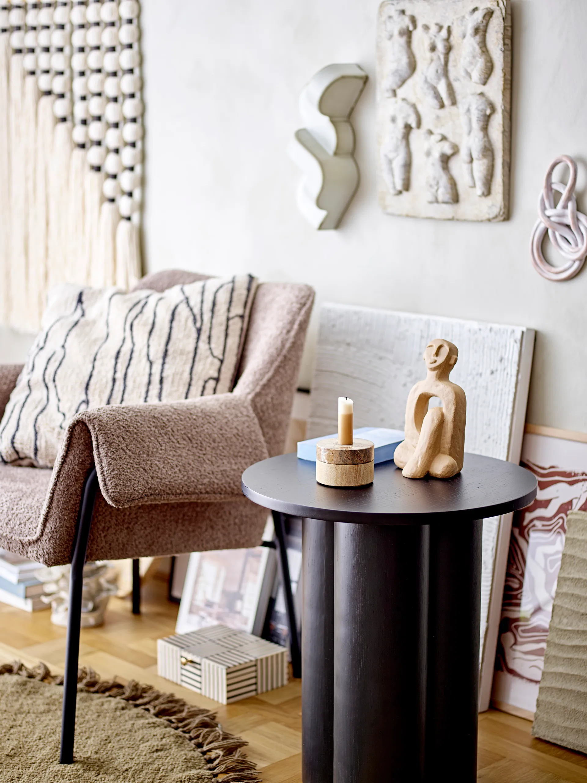 Dalin candle sticks-tea light sticks Ø9 cm, 沙色 stone Bloomingville