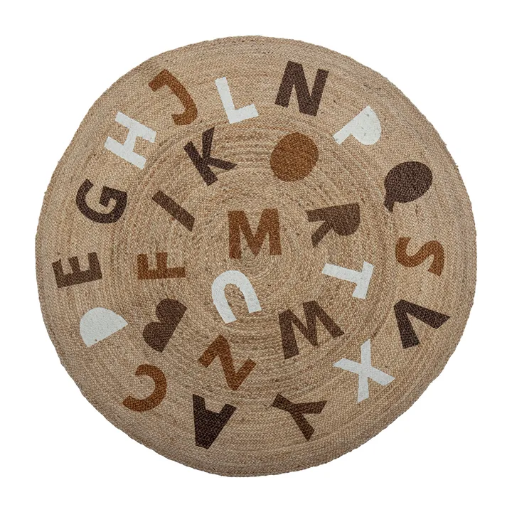 Dinne黄麻地毯Ø130cm - 字母款 - Bloomingville