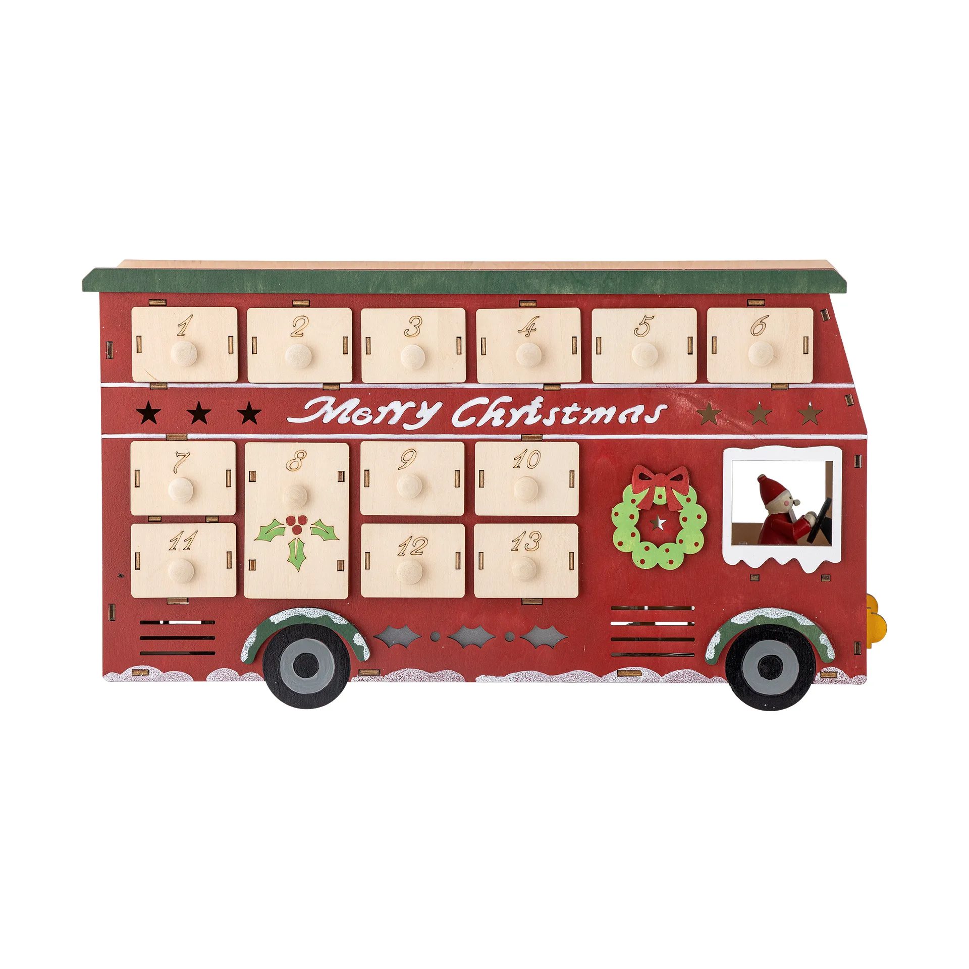 Edward calendar with lighting bus, 红色 Bloomingville