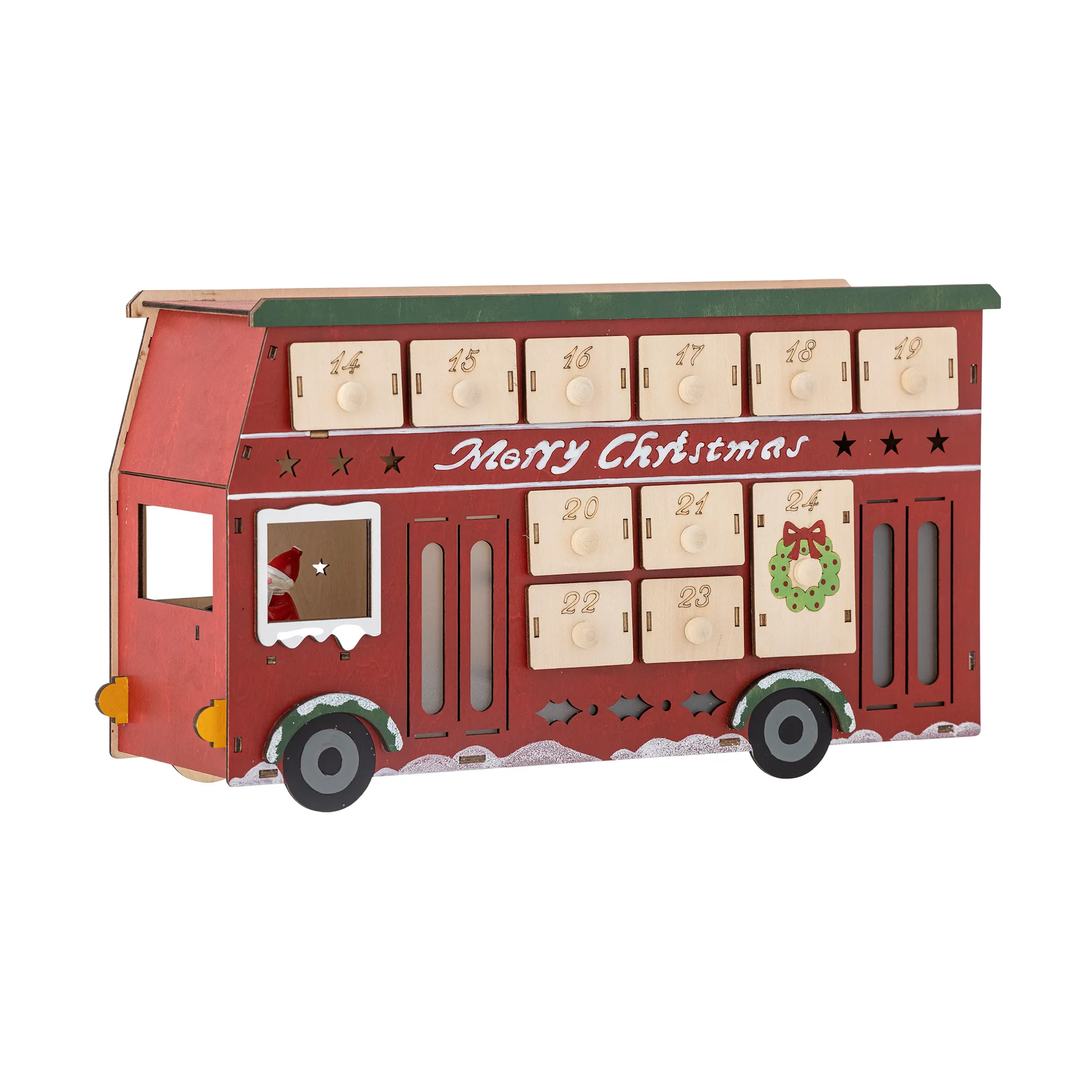 Edward calendar with lighting bus, 红色 Bloomingville