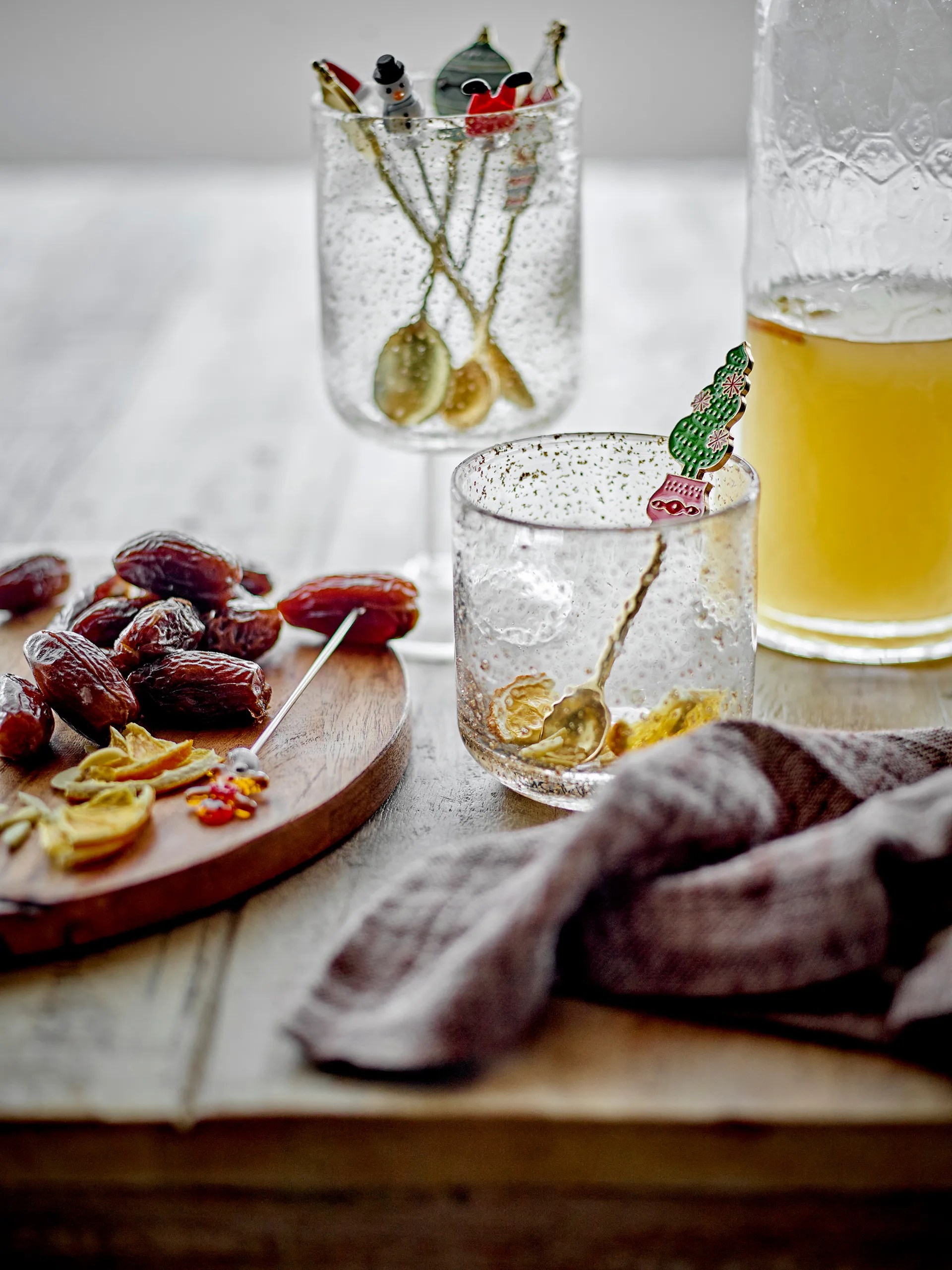 Feliz cocktail 叉子 4件, 白色-红色 Bloomingville