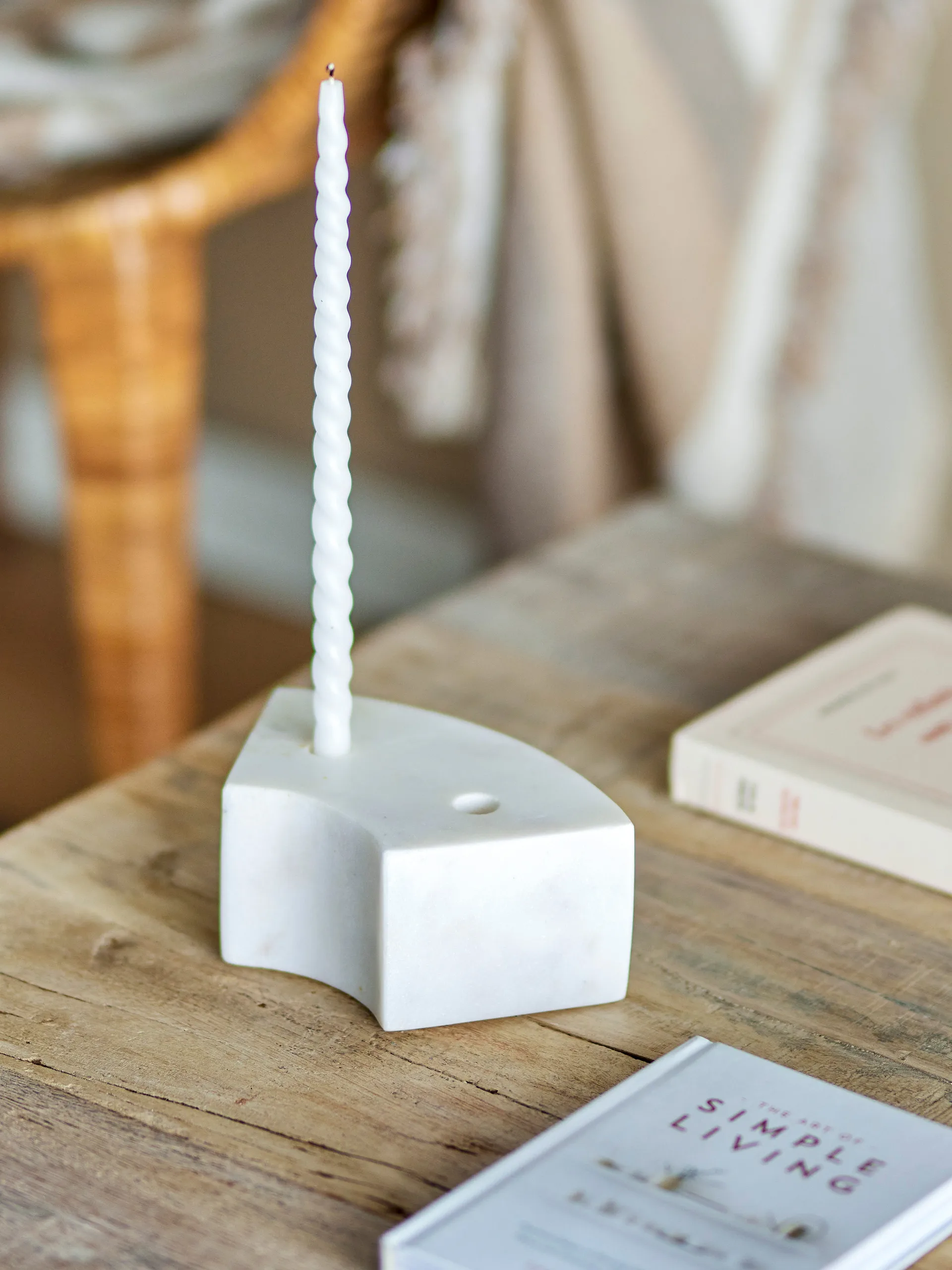 Florida 烛台 14,5x6x7,5 cm, 白色 大理石色 Bloomingville