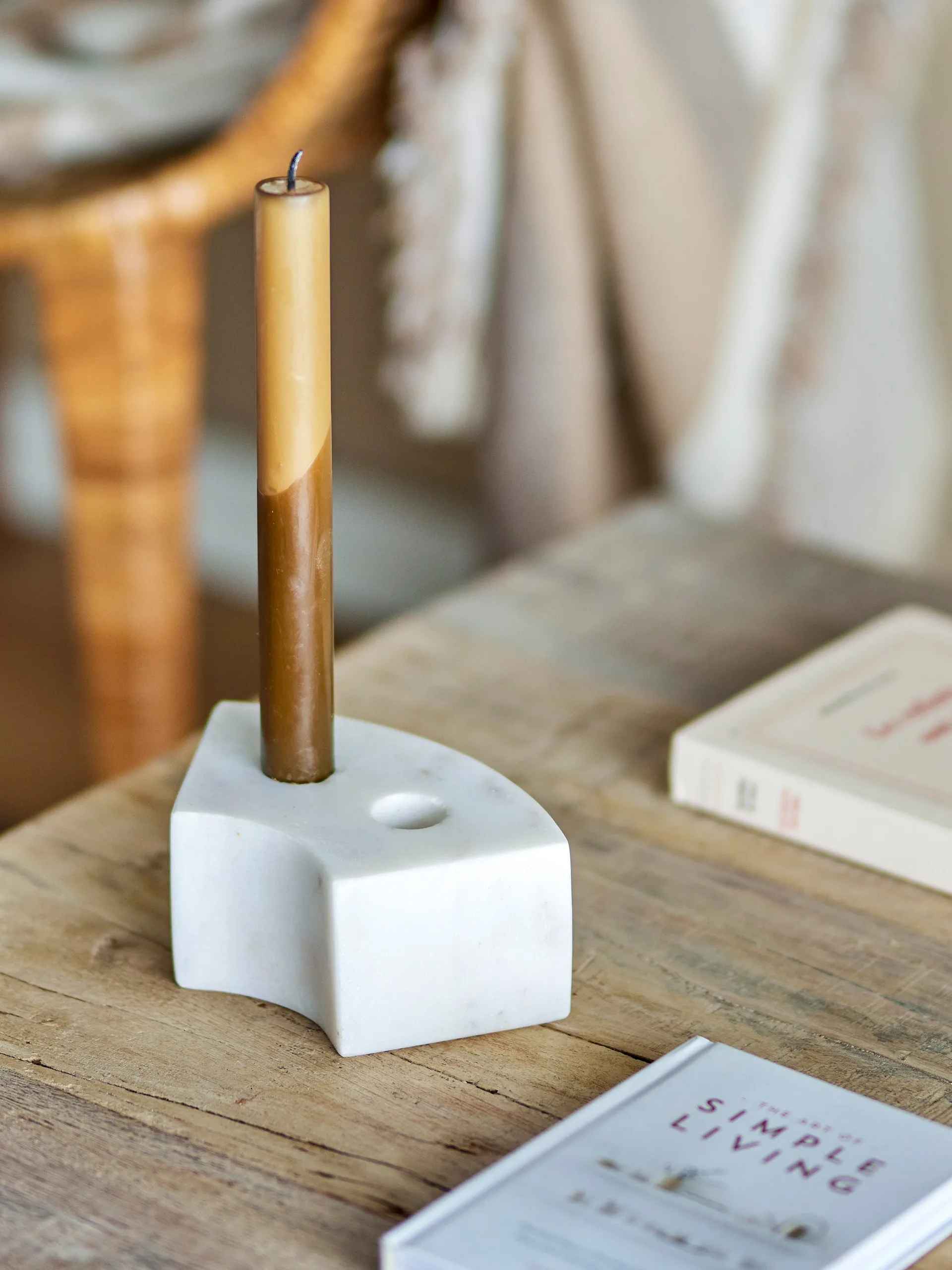 Florida 烛台 14,5x6x7,5 cm, 白色 大理石色 Bloomingville