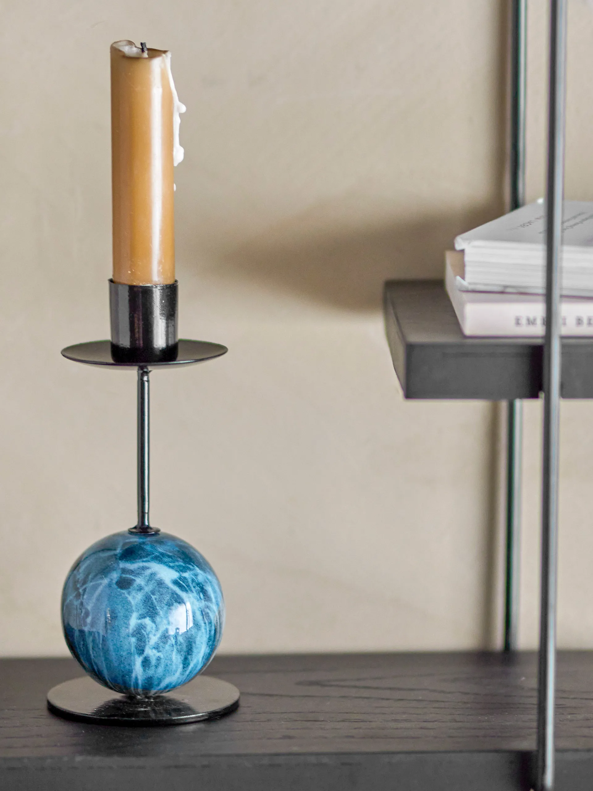 Jayda 烛台 Ø7x15 cm, 蓝色-iron Bloomingville