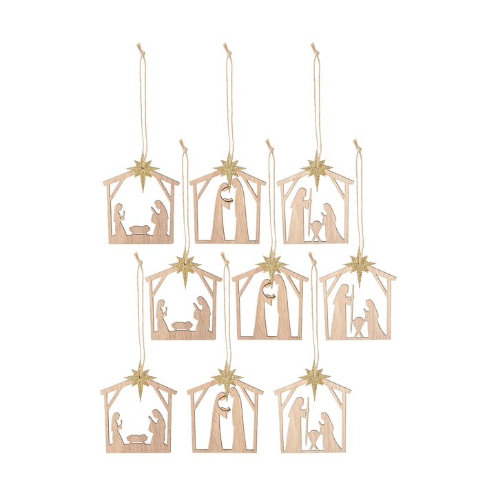 Jonan 圣诞树 decorations wood 9件, Nativity scene Bloomingville
