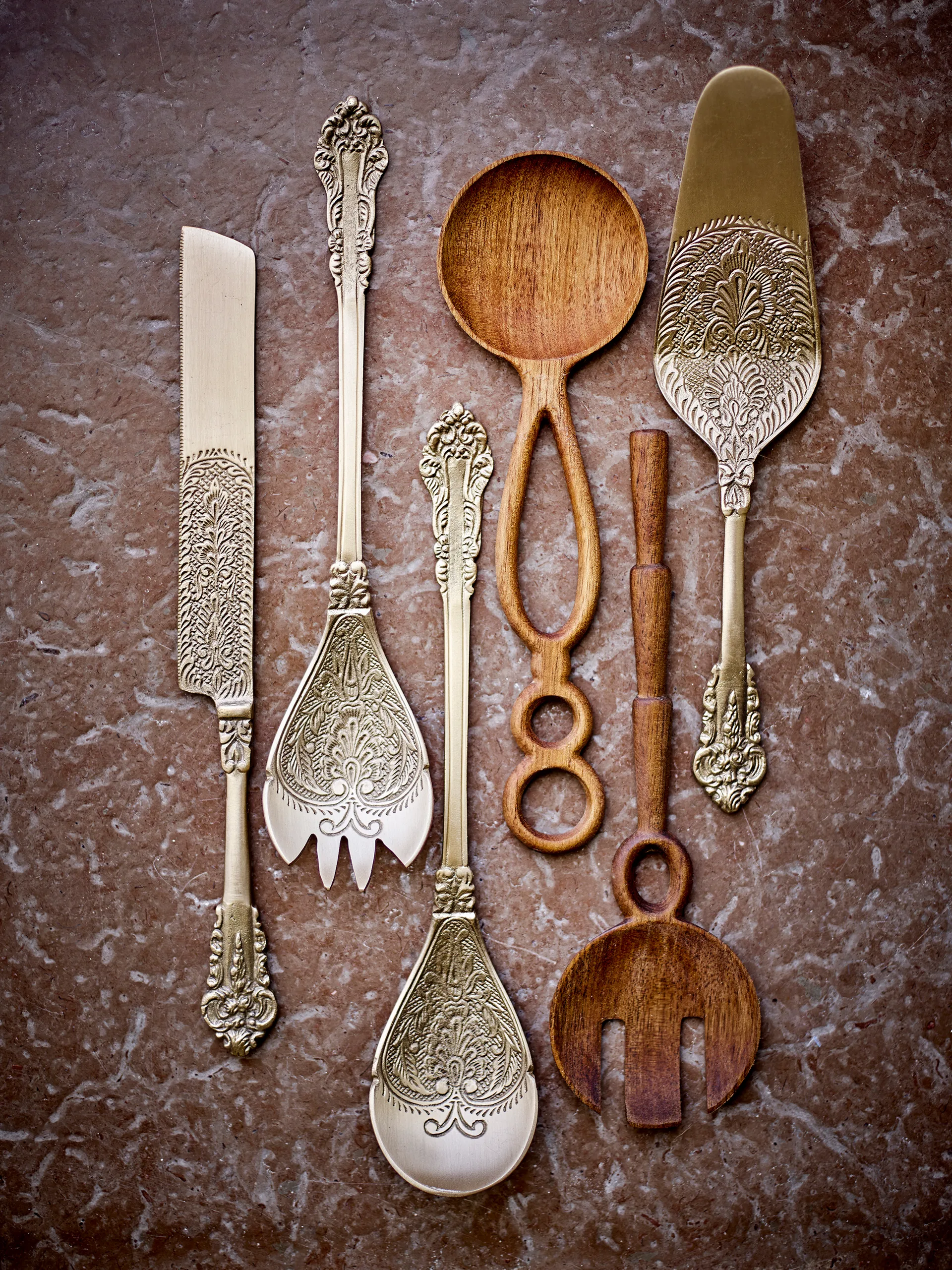 Kalima 沙拉用餐具 2件, 黄铜 Bloomingville