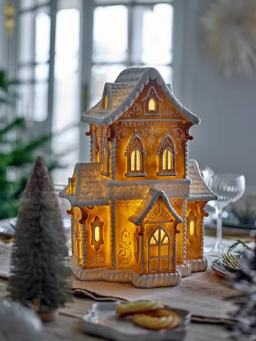 Kevin 装饰小屋 带灯 - 棕色，37cm - Bloomingville