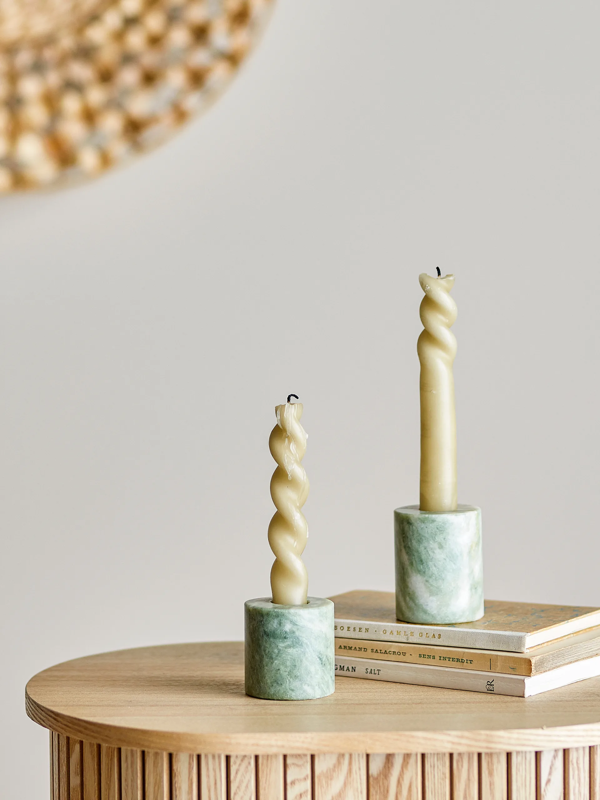 Kokoro 烛台 2 parts, 绿色 大理石色 Bloomingville