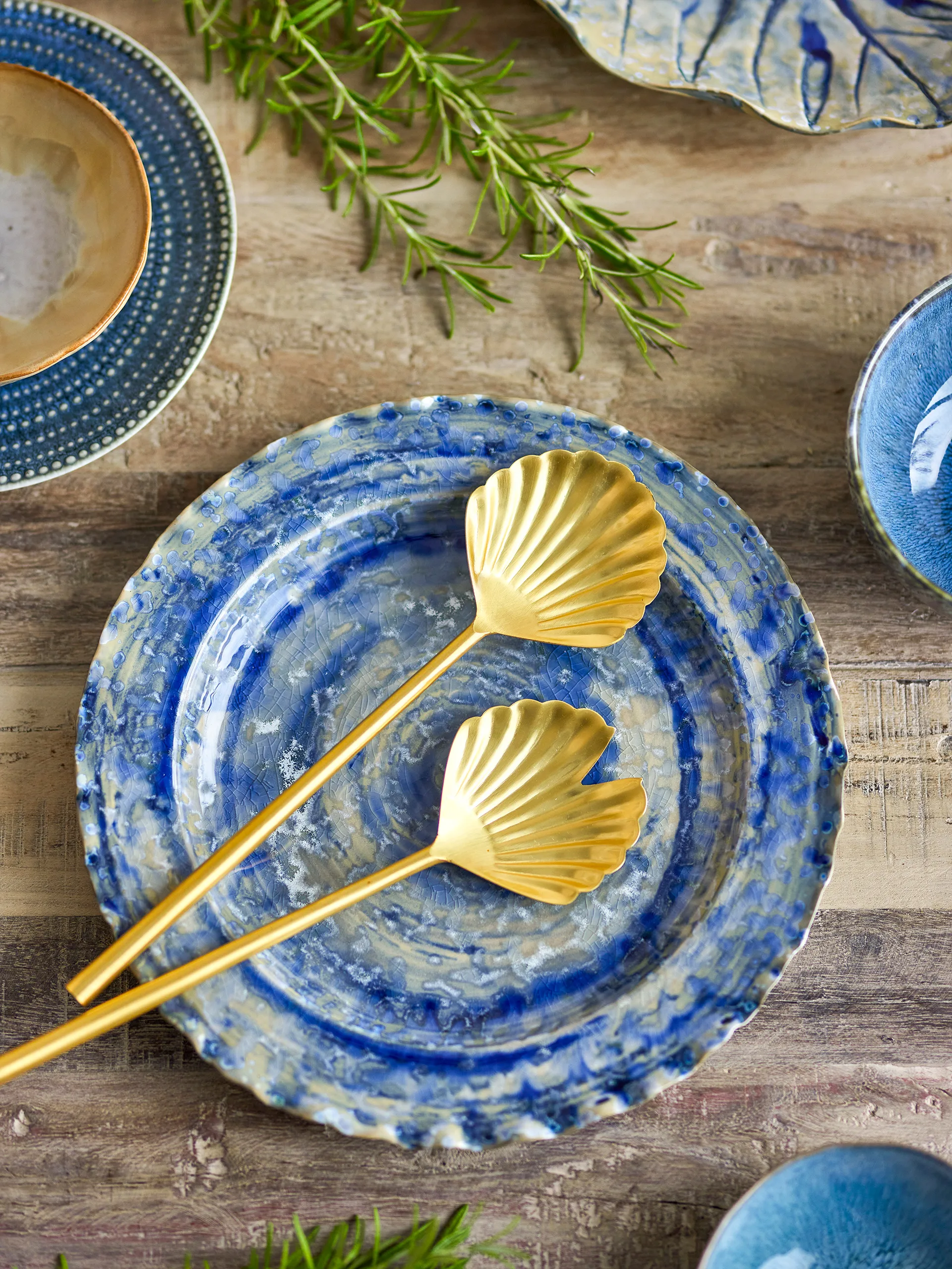 Loreta salad 刀叉勺 2件, 金色 Bloomingville