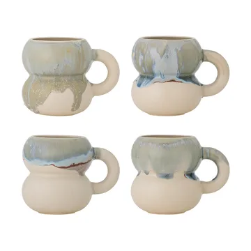 Luna北欧风格茶杯咖啡杯4件装 - 蓝色 - Bloomingville