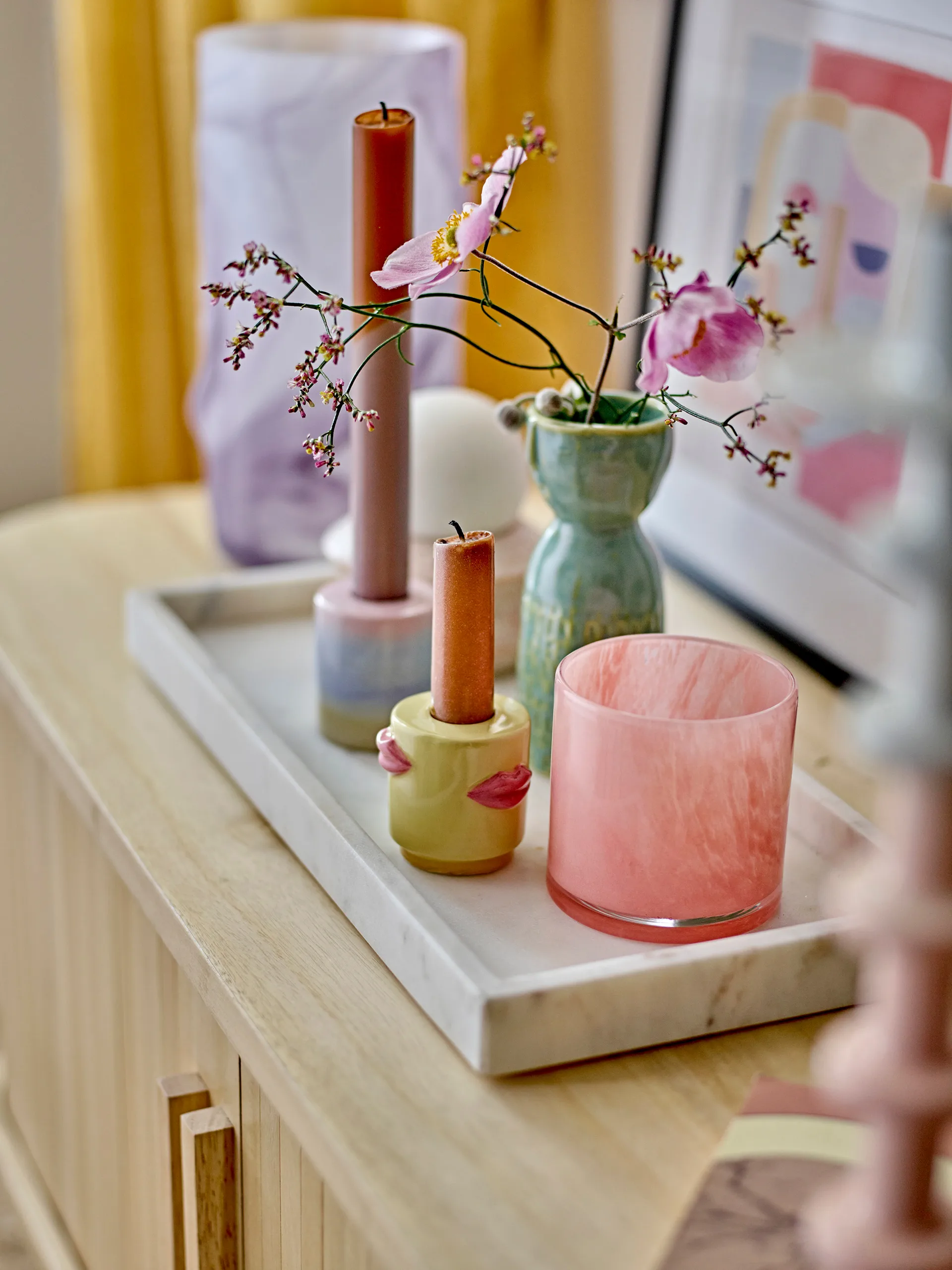 Majsa decorative 托盘 18x38 cm, 白色 大理石色 Bloomingville