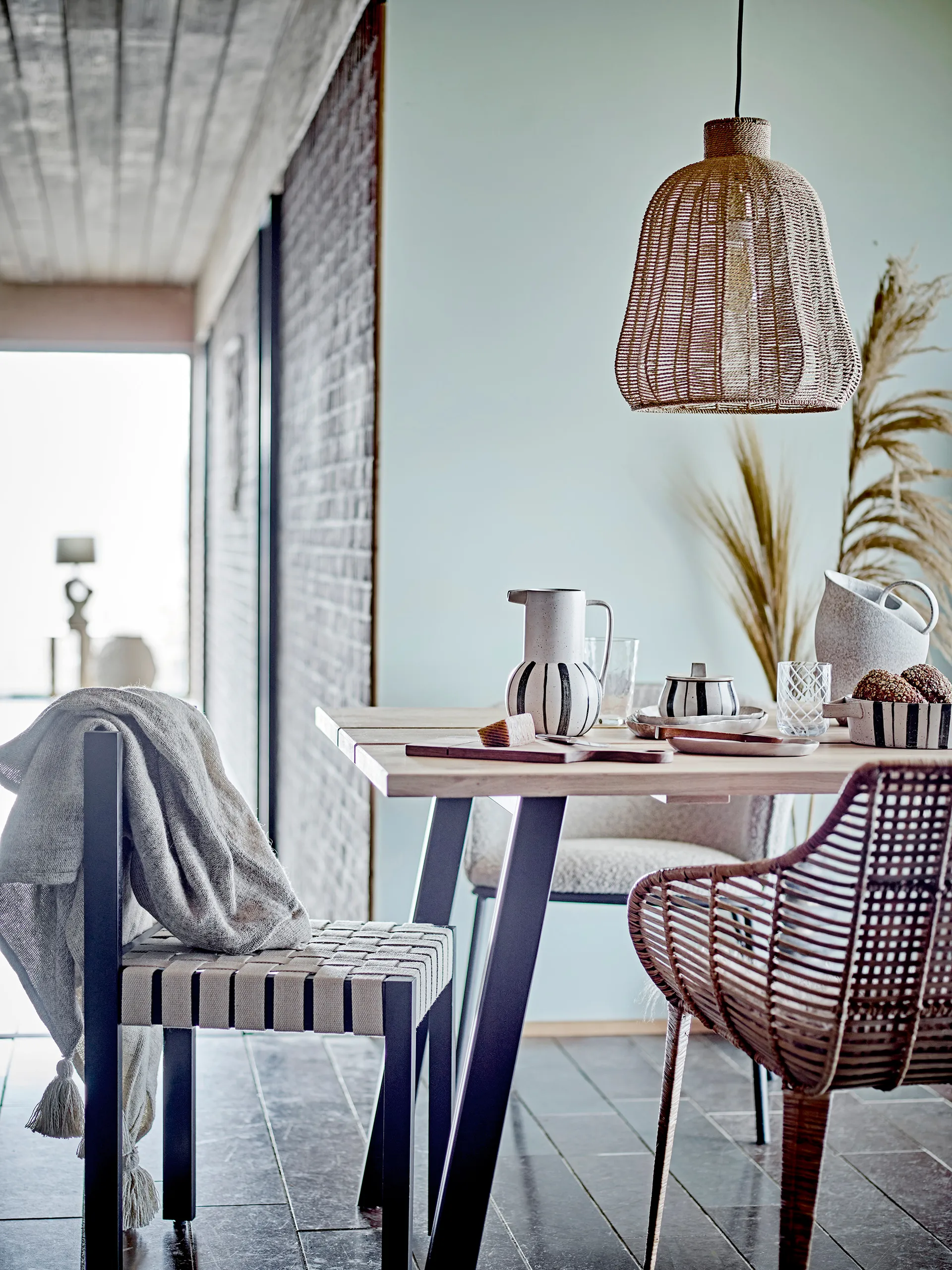 Marita 罐子 （含盖子） Ø12 cm, Black-white Bloomingville