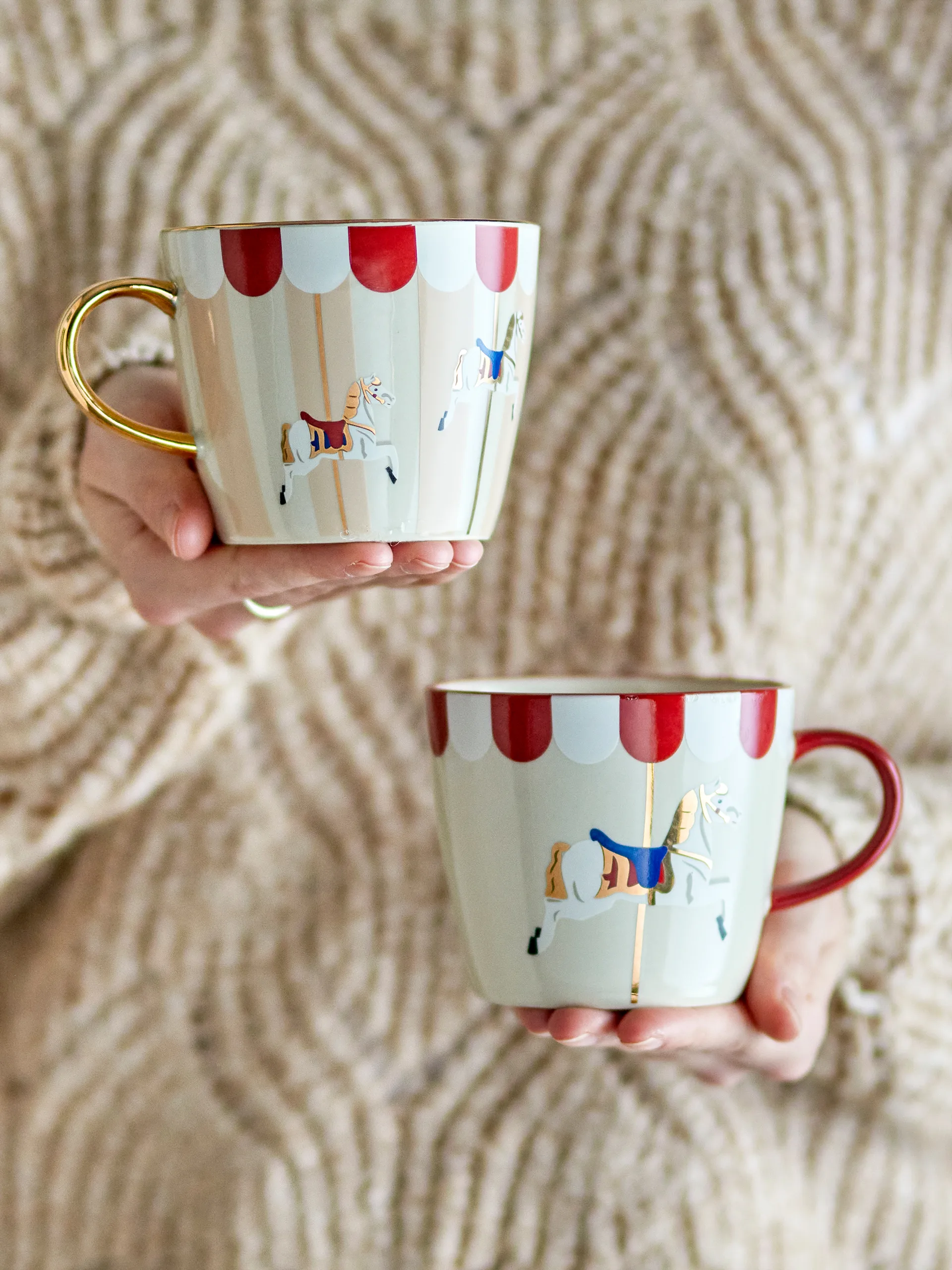 Merry-go-round 杯子 30 cl 2件, 红色-白色 Bloomingville