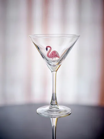 Misa 鸡尾酒玻璃杯17cl单支 - 透明色配火烈鸟粉色 - Bloomingville