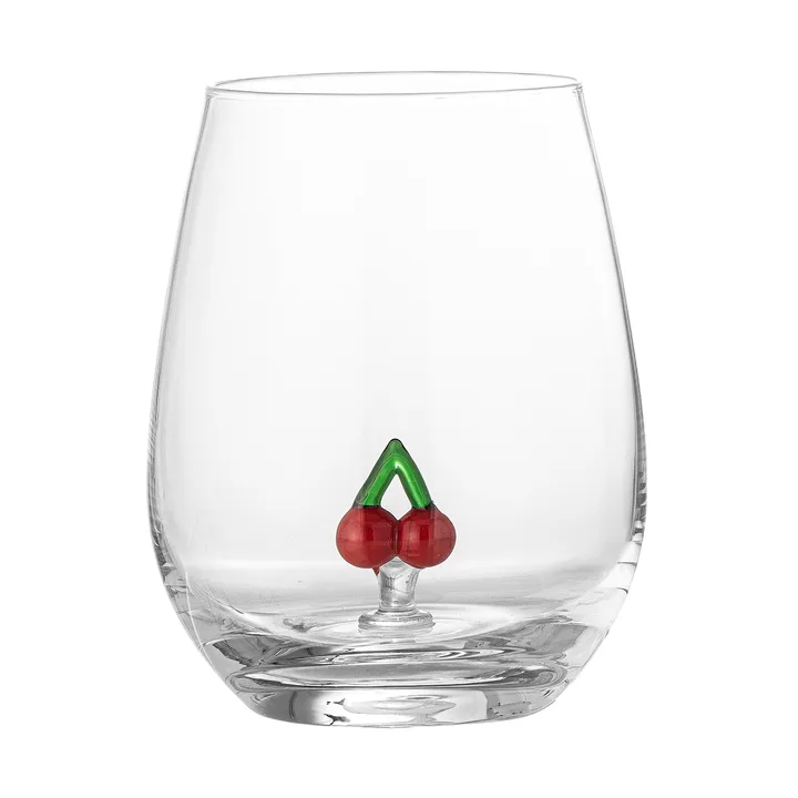 Misa 玻璃杯560ml - 透明_樱桃图案 - Bloomingville
