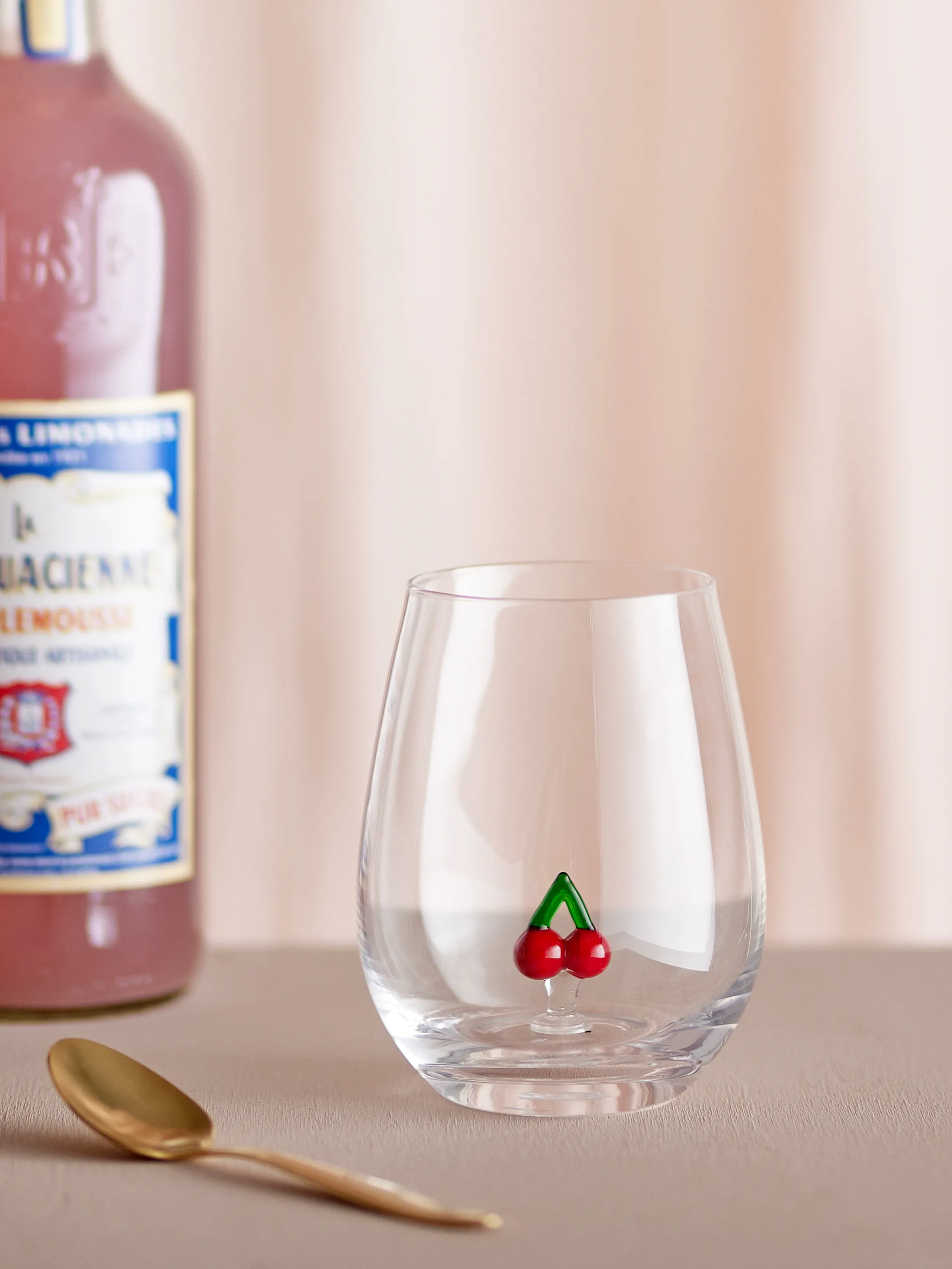 Misa 玻璃杯560ml, 透明_樱桃图案 Bloomingville