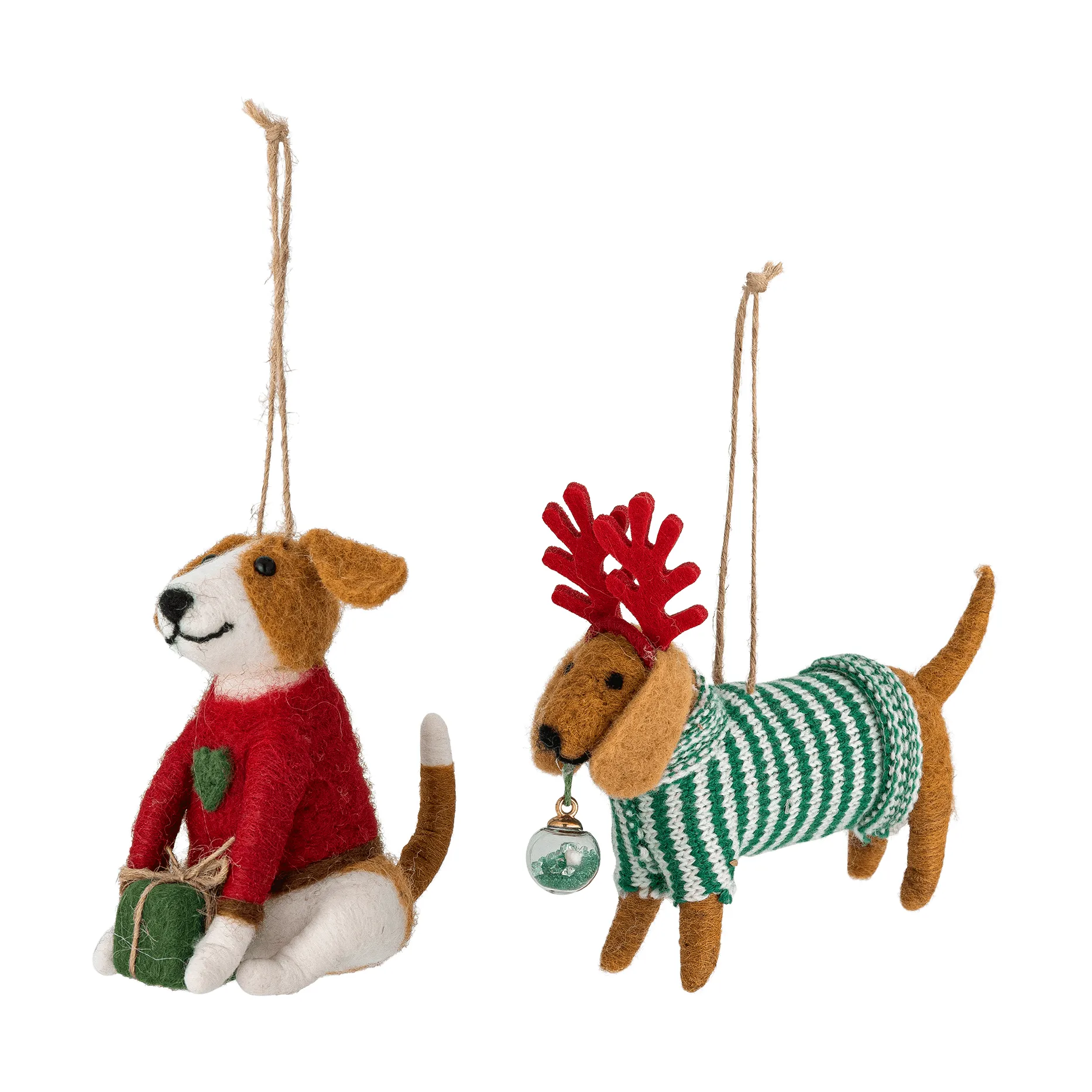 Monty Christmas ornaments, 红色-绿色，2件，12cm Bloomingville