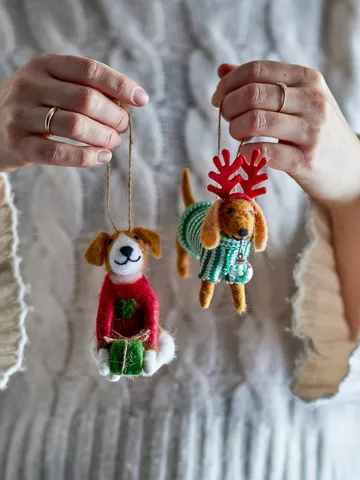 Monty Christmas ornaments - 红色-绿色，2件，12cm - Bloomingville