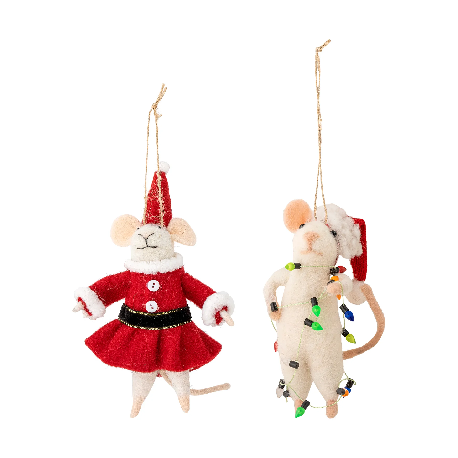 Peo Christmas 装饰品 mouse 2件, 白色-红色 Bloomingville