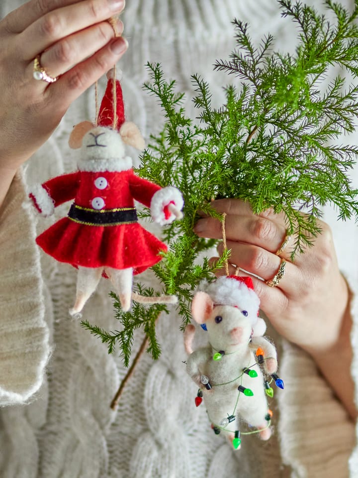 Peo Christmas 装饰品 mouse 2件, 白色-红色 Bloomingville