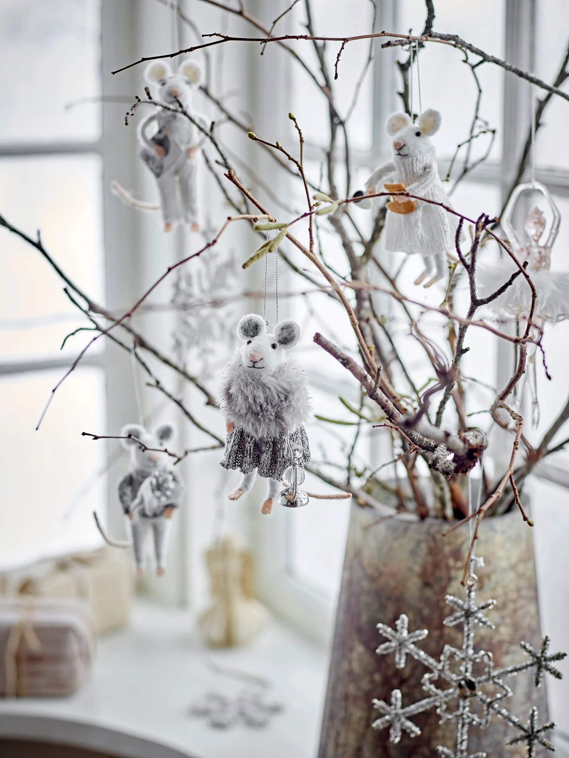 Peo Christmas 装饰品 mouse 2件, 白色 Bloomingville