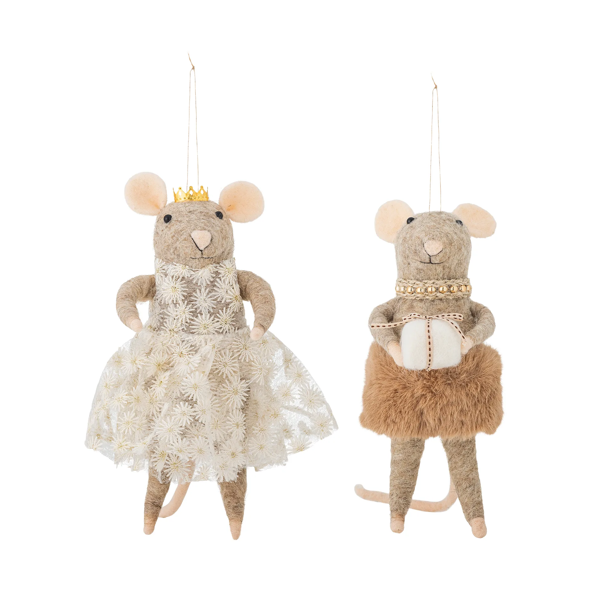 Peo 圣诞树 decorations 羊毛 2件, 褐色, high Bloomingville