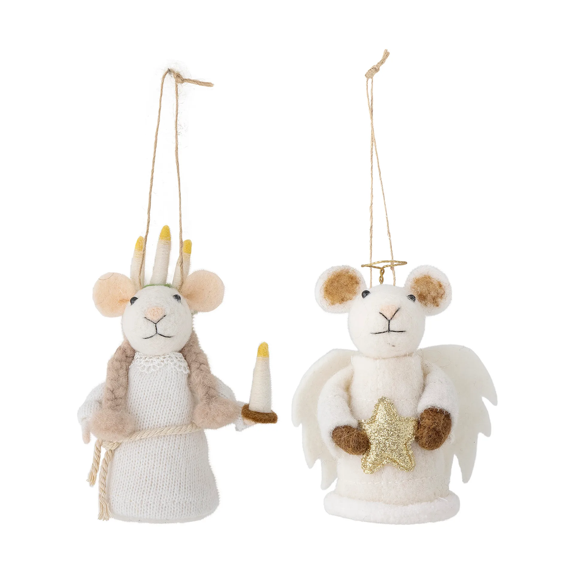 Peo 圣诞树 decorations 羊毛 2件, Lucia mice Bloomingville