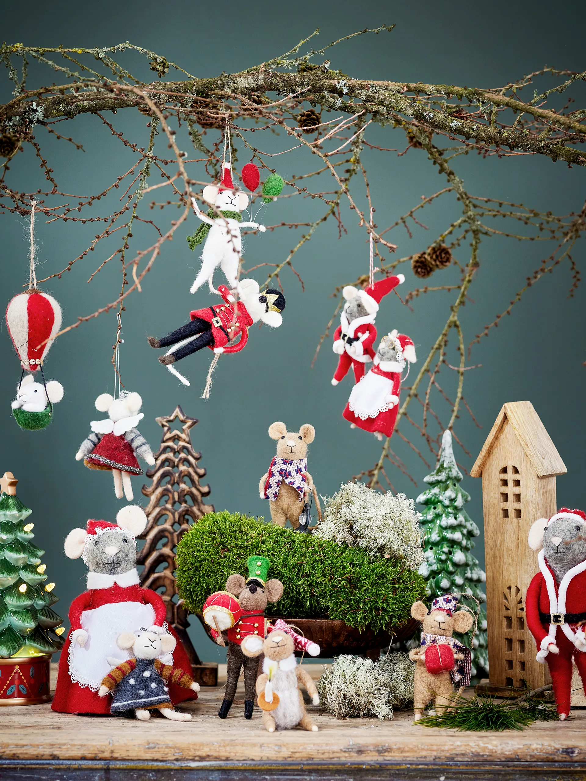 Peo 圣诞树 decorations 羊毛 2件, 红色 Bloomingville