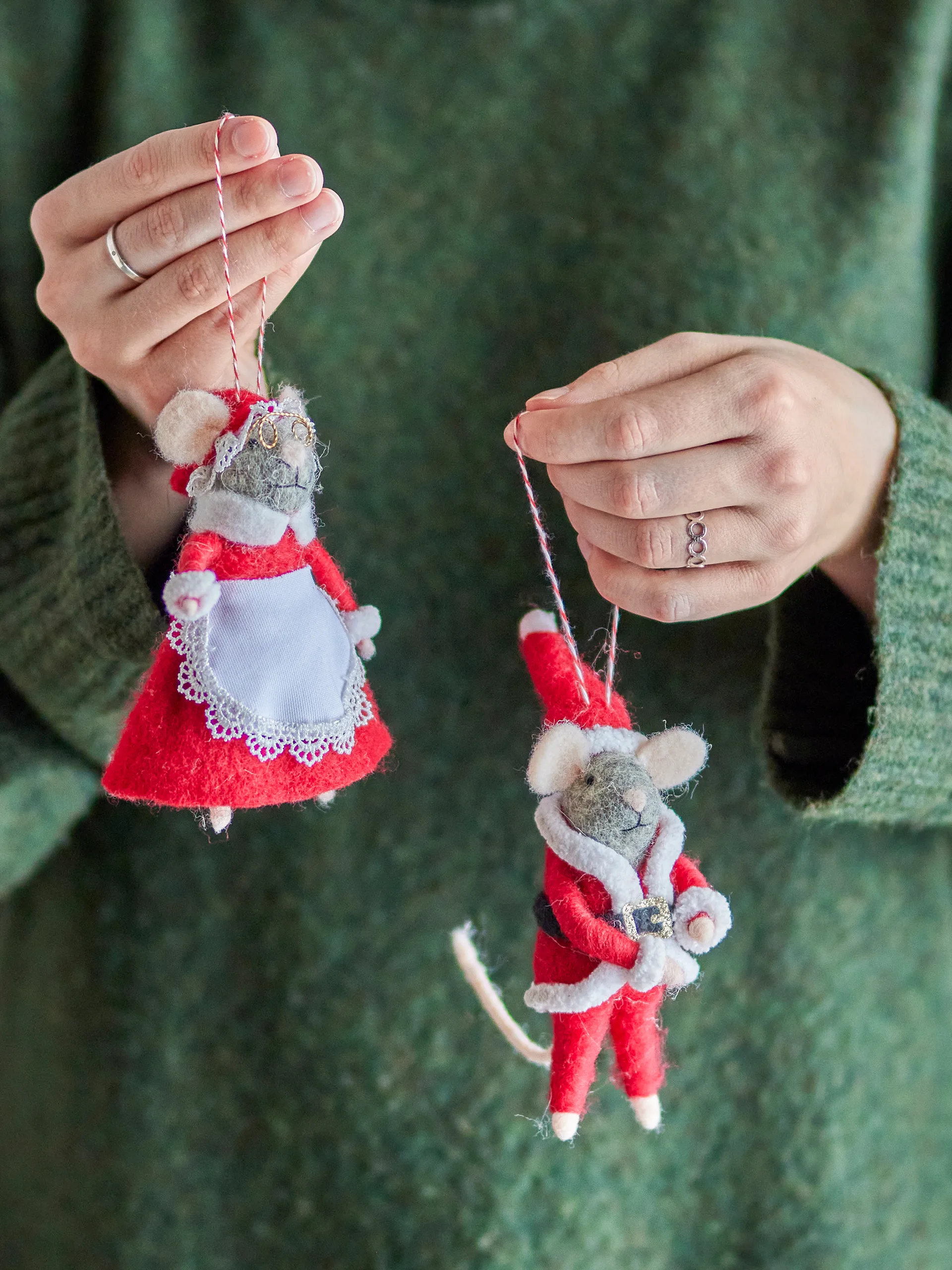 Peo 圣诞树 decorations 羊毛 2件, 红色 Bloomingville