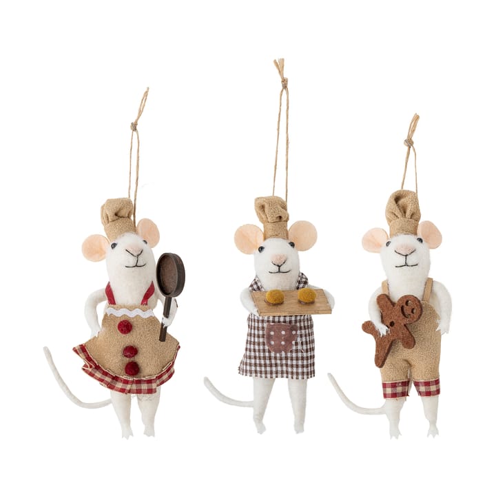 Peo 圣诞树 decorations 羊毛 3件 - Baking mice - Bloomingville